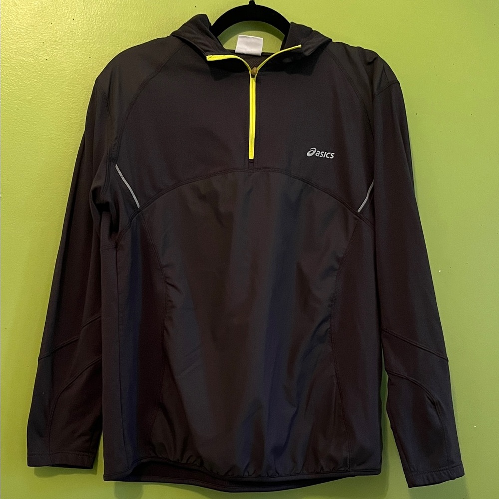 Asics Ladies Half Zip Hooded Jacket Women Running Workout Clothes Black